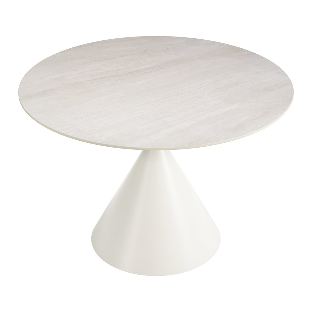 Plinn Dining Table Light Beige & White