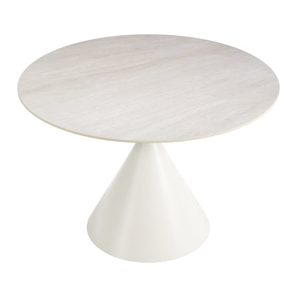 Plinn Dining Table Light Beige & White