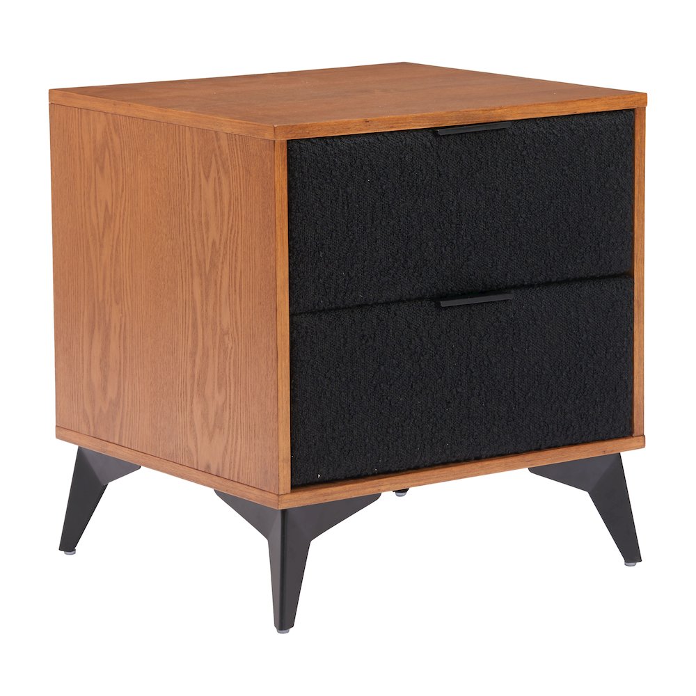 Zarif Nightstand Black & Walnut