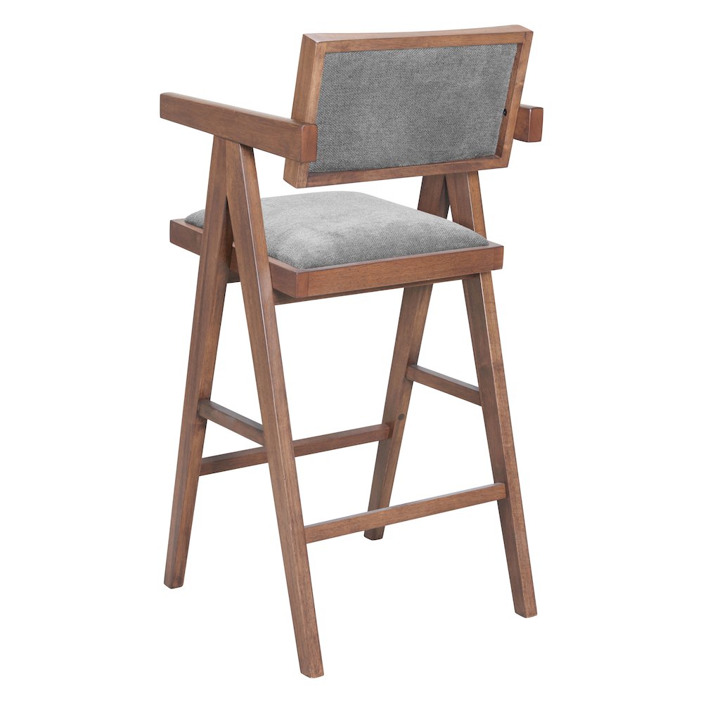 Delhi Barstool (Set of 2) Gray & Walnut