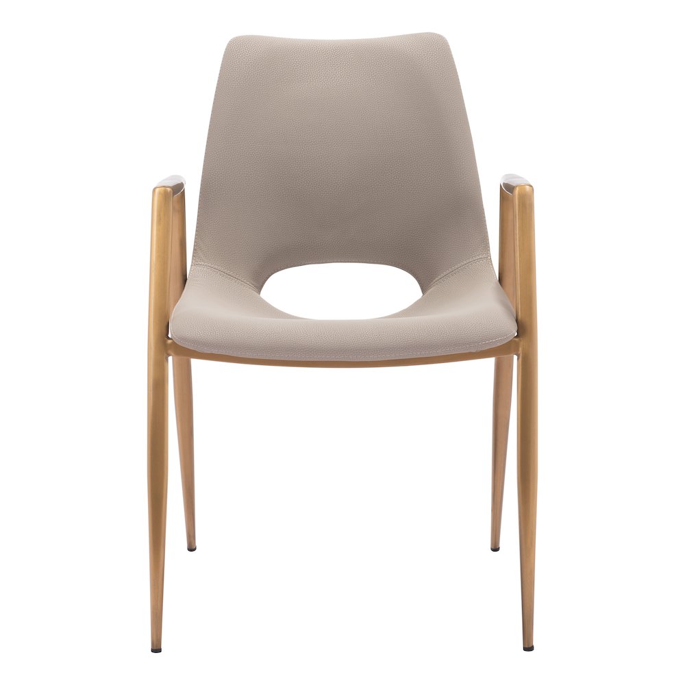 Desi Dining Chair (Set of 2) Beige & Gold