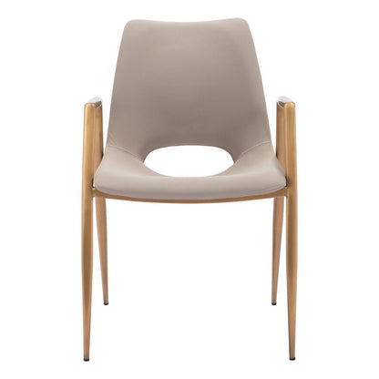 Desi Dining Chair (Set of 2) Beige & Gold