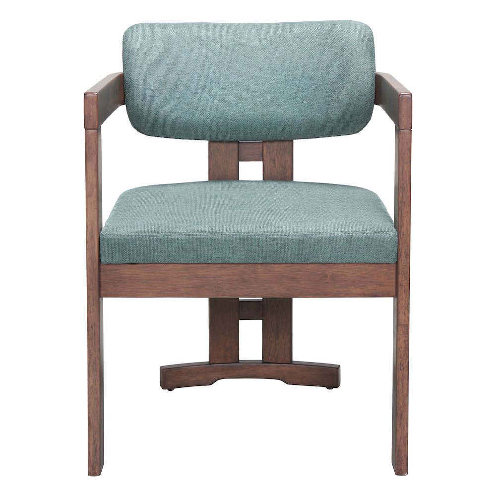 Poly Dining Chair Moss Gray & Walnut