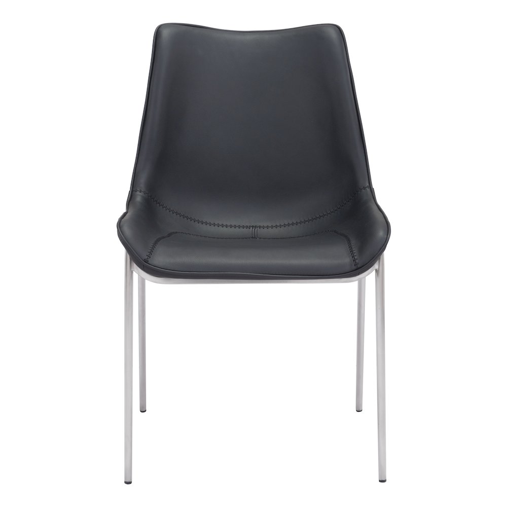 Magnus Dining Chair (Set of 2) Black & Silver