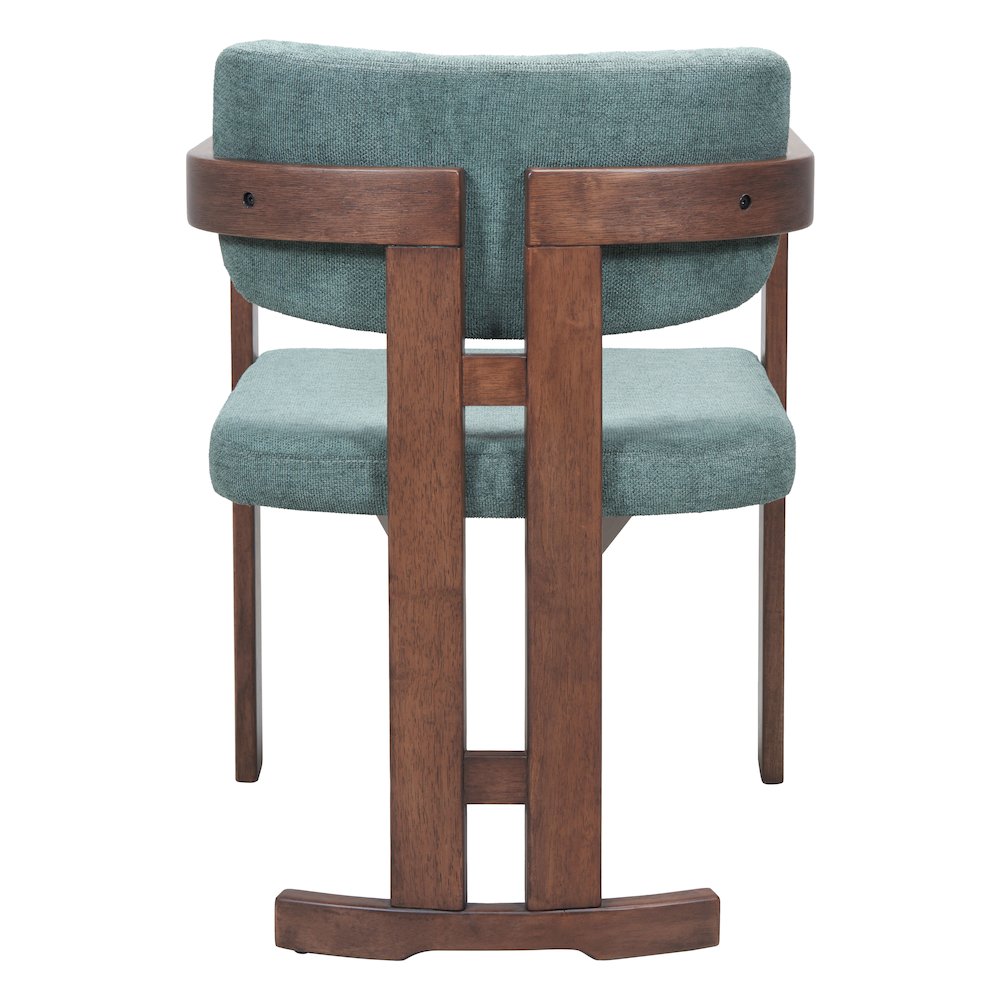 Poly Dining Chair Moss Gray & Walnut