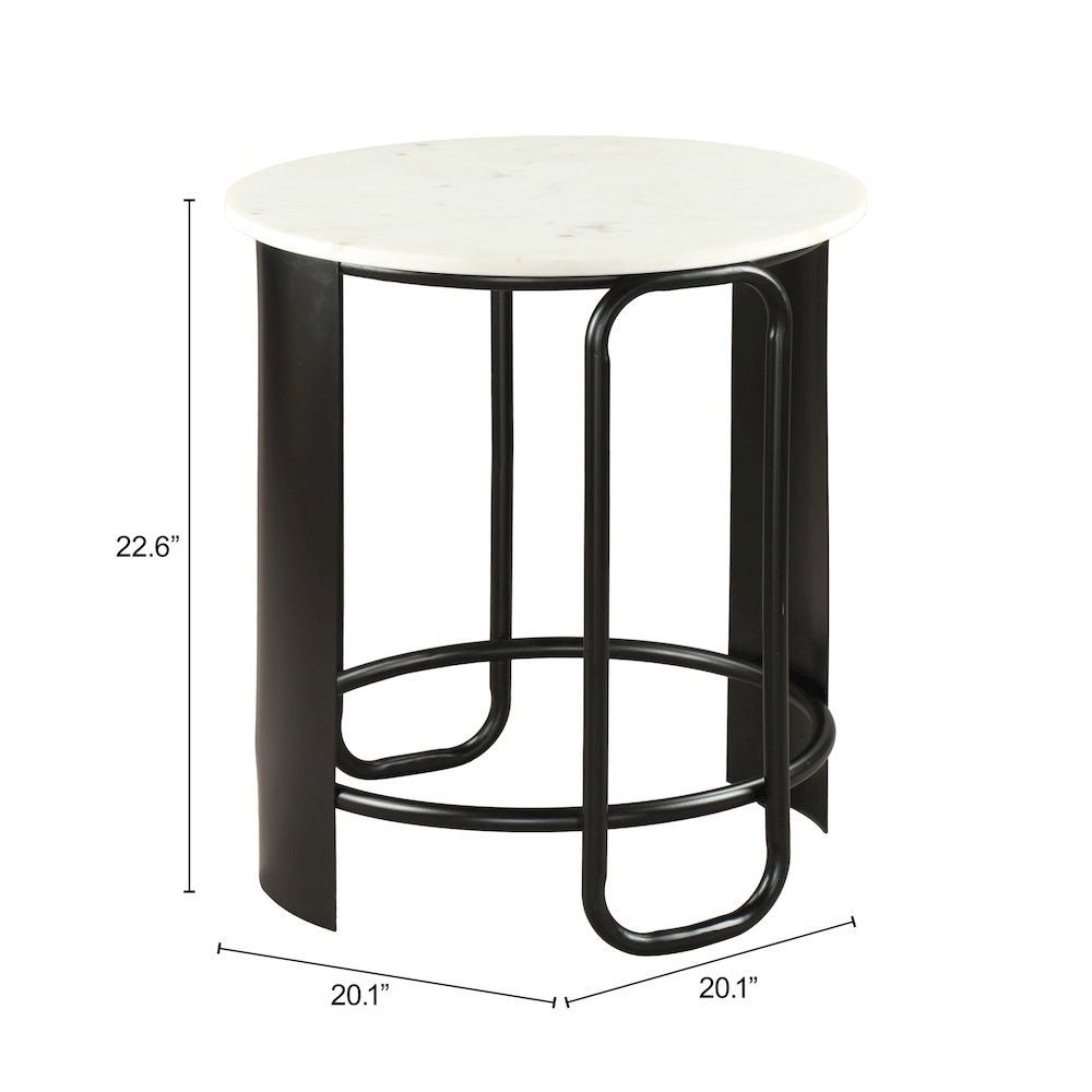 Obel Side Table White & Black