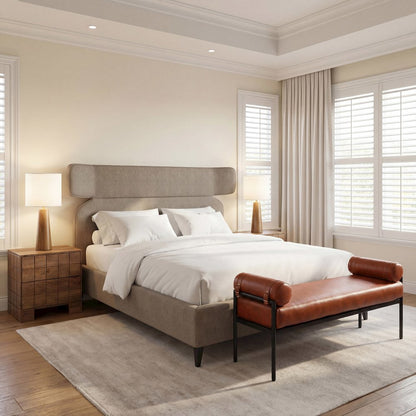 Dusa King Bed Olive Brown