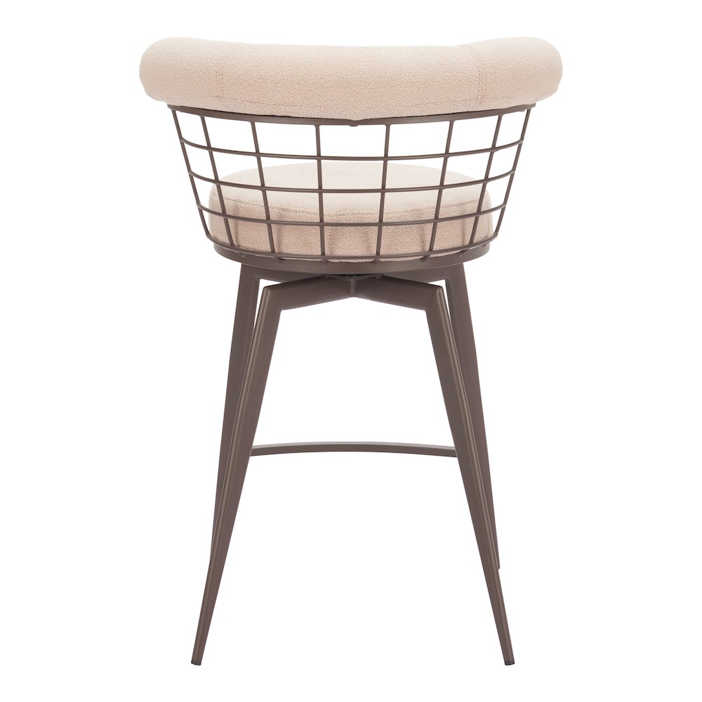 Saku Swivel Counter Stool Beige & Brown