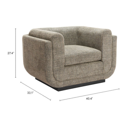 Sereneu Accent Chair Green Tweed