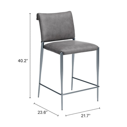 Freesia Counter Stool (Set of 2) Charcoal Gray