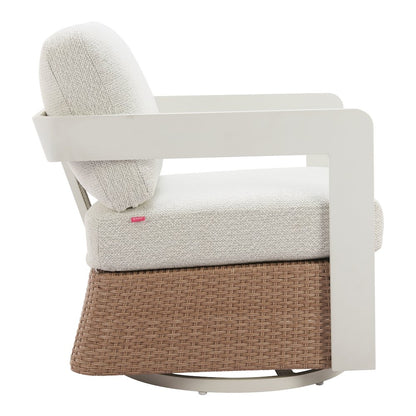 Gelo Swivel Chair White & Brown