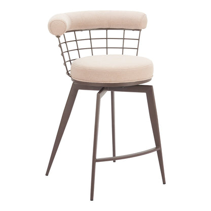 Saku Swivel Counter Stool Beige & Brown