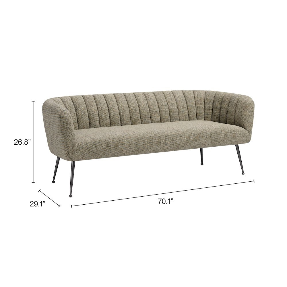 Deco Sofa Green Tweed