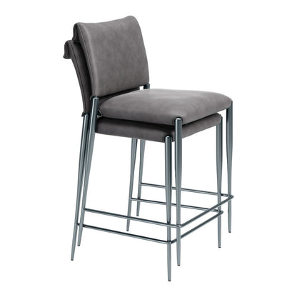 Freesia Counter Stool (Set of 2) Charcoal Gray