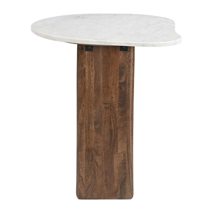Vara Side Table White & Walnut