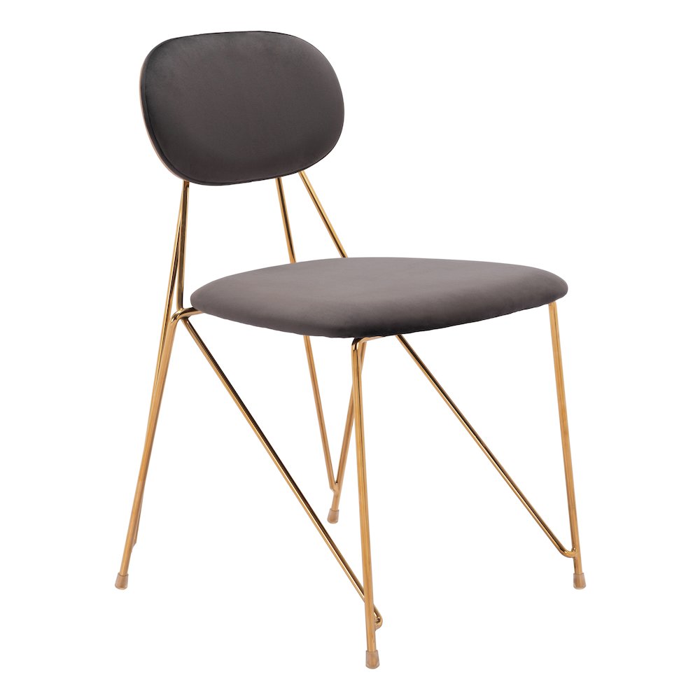Georges Dining Chair (Set of 2) Gray & Gold