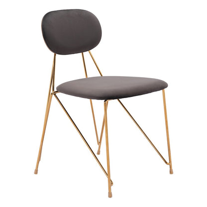 Georges Dining Chair (Set of 2) Gray & Gold