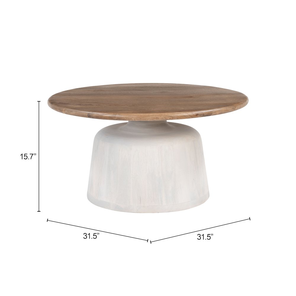 Goblet Coffee Table Brown & White