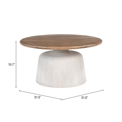 Goblet Coffee Table Brown & White