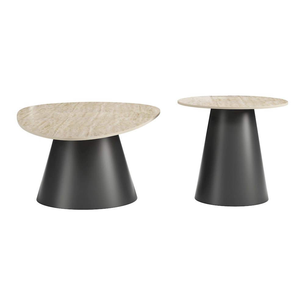Reyes Coffee Table Set (2-Piece) Natural & Black