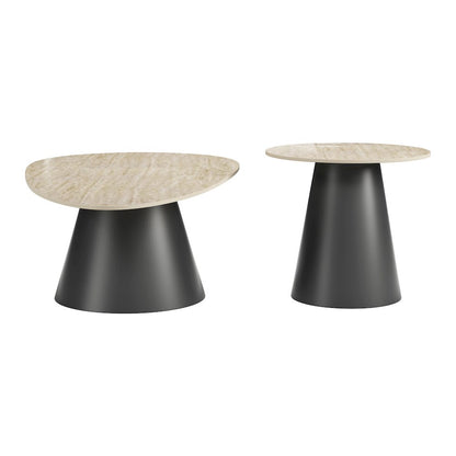Reyes Coffee Table Set (2-Piece) Natural & Black