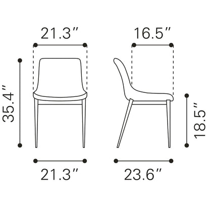 Magnus Dining Chair (Set of 2) Black & Silver