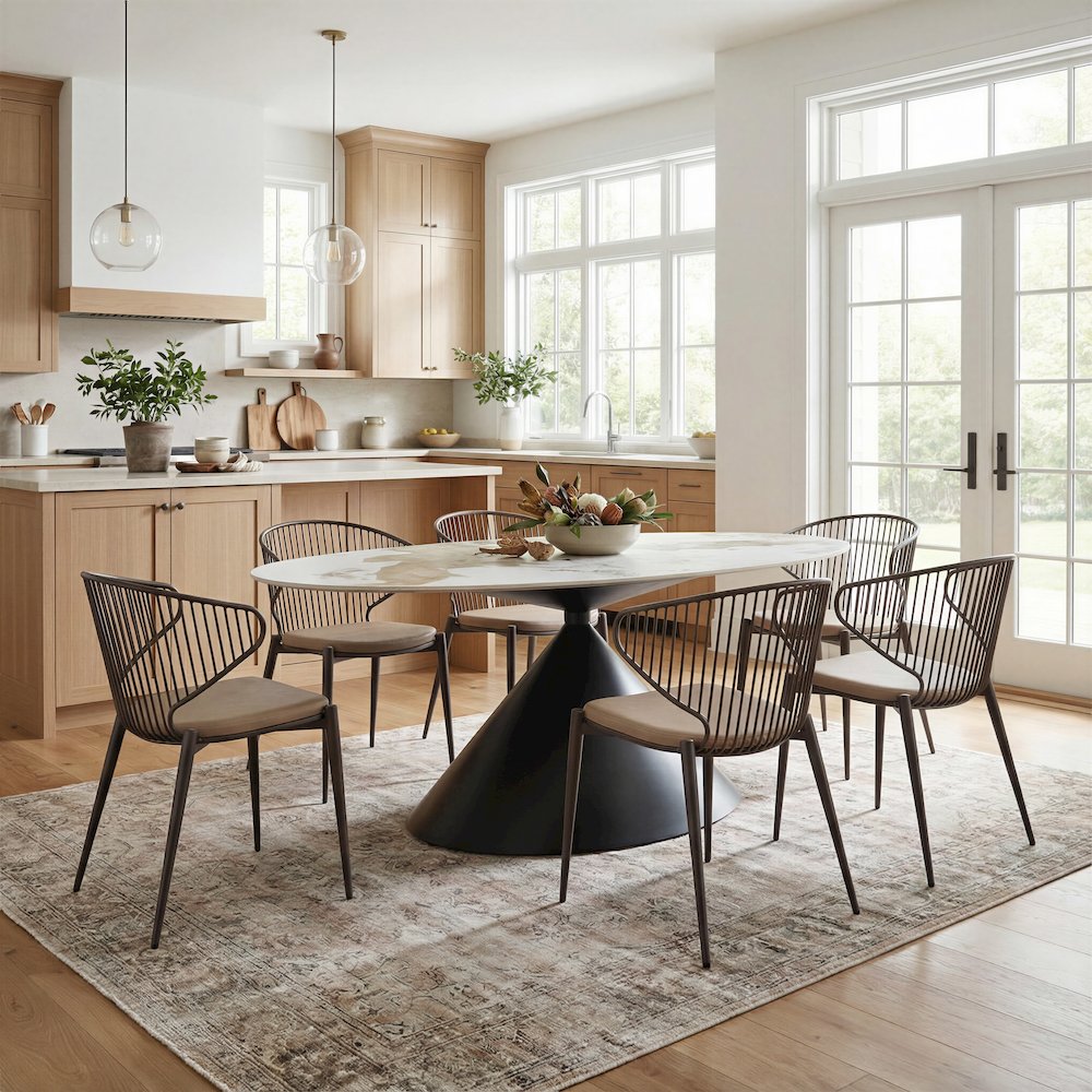 Silues Dining Chair (Set of 2) Taupe & Brown