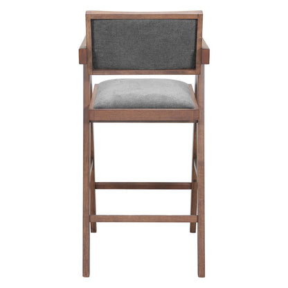 Delhi Barstool (Set of 2) Gray & Walnut