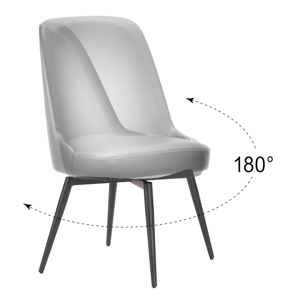 Keppel Swivel Dining Chair (Set of 2) Black