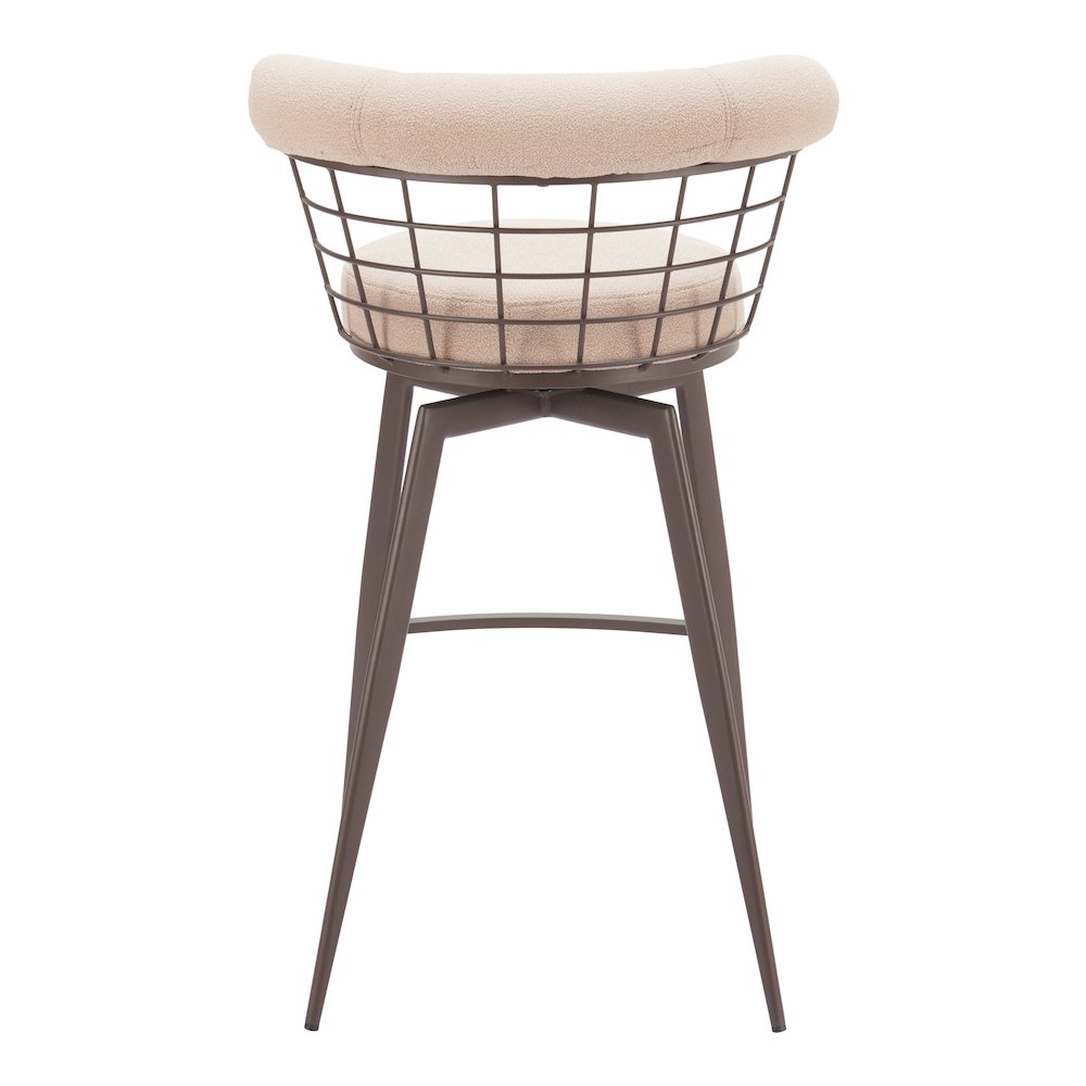 Saku Swivel Barstool Beige & Brown