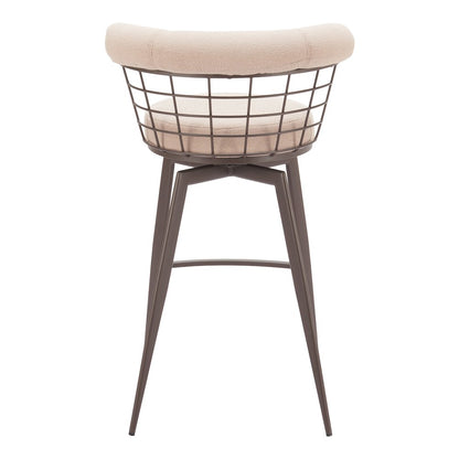 Saku Swivel Barstool Beige & Brown