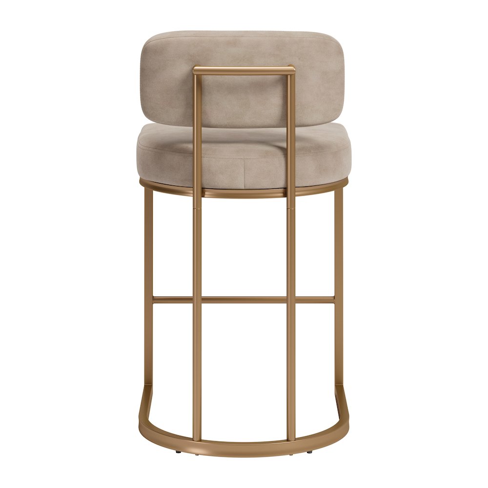 Velar Counter Stool (Set of 2) Beige & Bronze