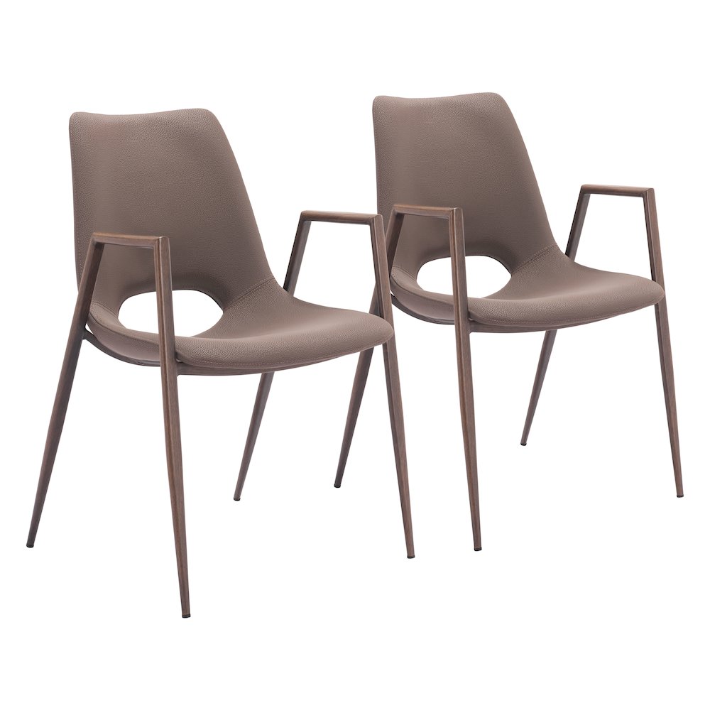 Desi Dining Chair (Set of 2) Brown & Walnut