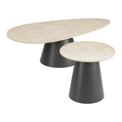 Reyes Coffee Table Set (2-Piece) Natural & Black