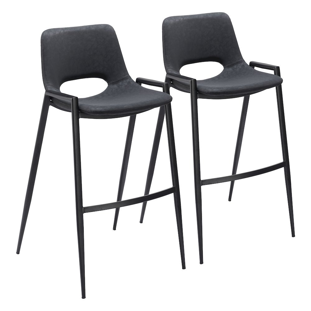 Desi Barstool (Set of 2) Black