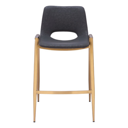 Desi Counter Stool (Set of 2) Black & Gold