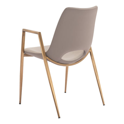 Desi Dining Chair (Set of 2) Beige & Gold