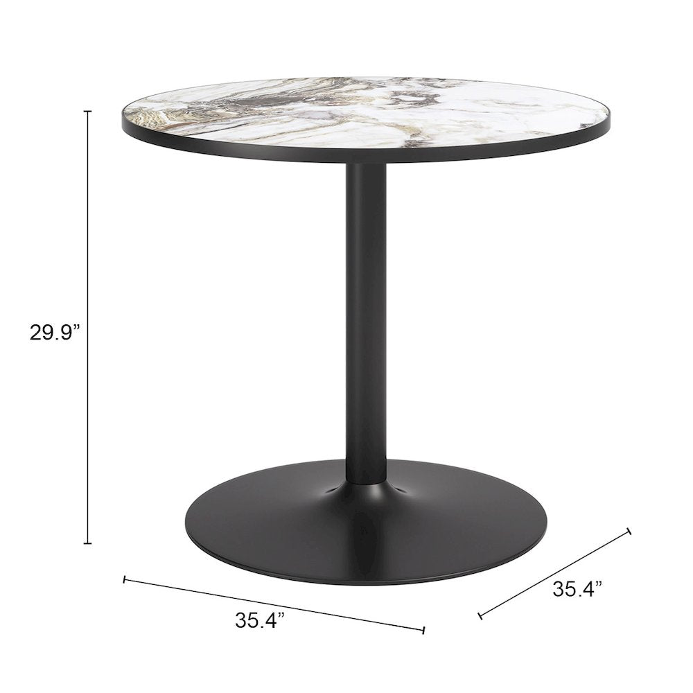 Batu Dining Table Gray & Black