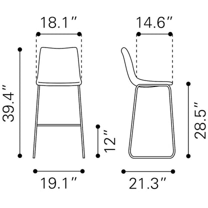 Smart Barstool (Set of 2) Charcoal