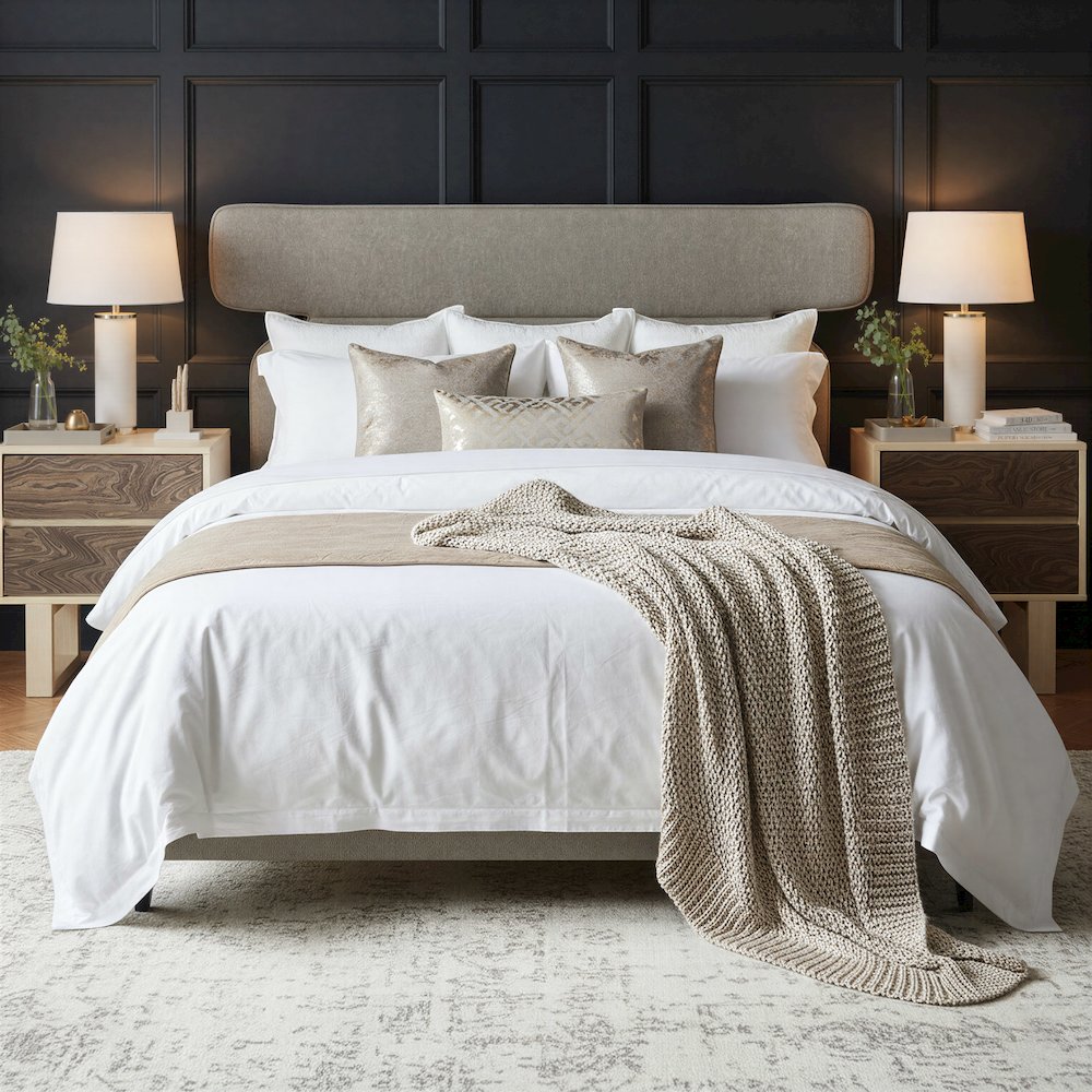 Dusa Queen Bed Olive Brown