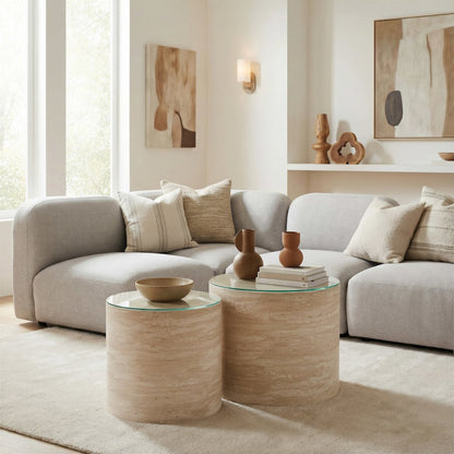 Carzo Coffee Table Set (2-Piece) Stone Beige