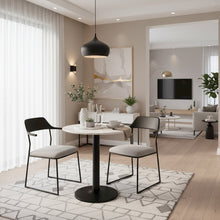 Bistro Table, White & Black, Round MDF Top, Steel Base
