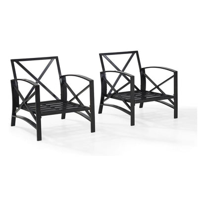 Oatmeal Outdoor Chair Set with Bronze Finish – 2 Weather-Resistant Seats
