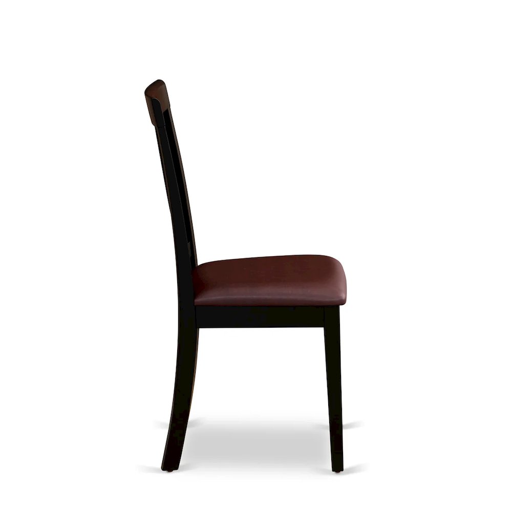 Antique Dining Room Chairs - Faux Leather Upholstered Wooden Chairs, Set of 2