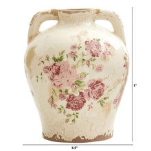 8in. Tuscan Ceramic Floral Print Vase