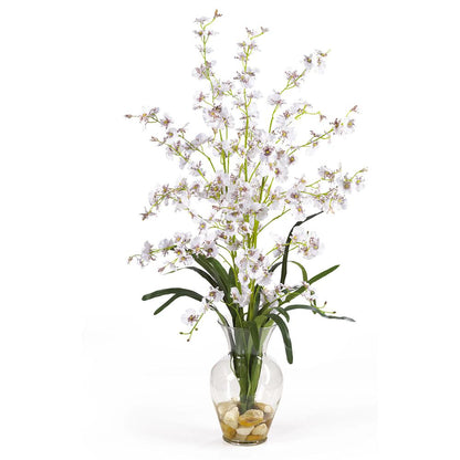 Dancing Lady Liquid Illusion Silk Flower Arrangement, White