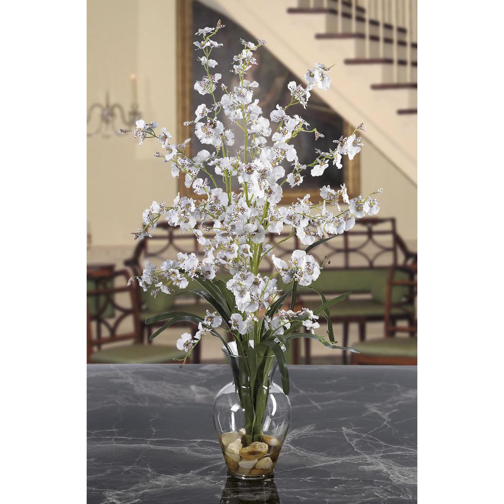 Dancing Lady Liquid Illusion Silk Flower Arrangement, White