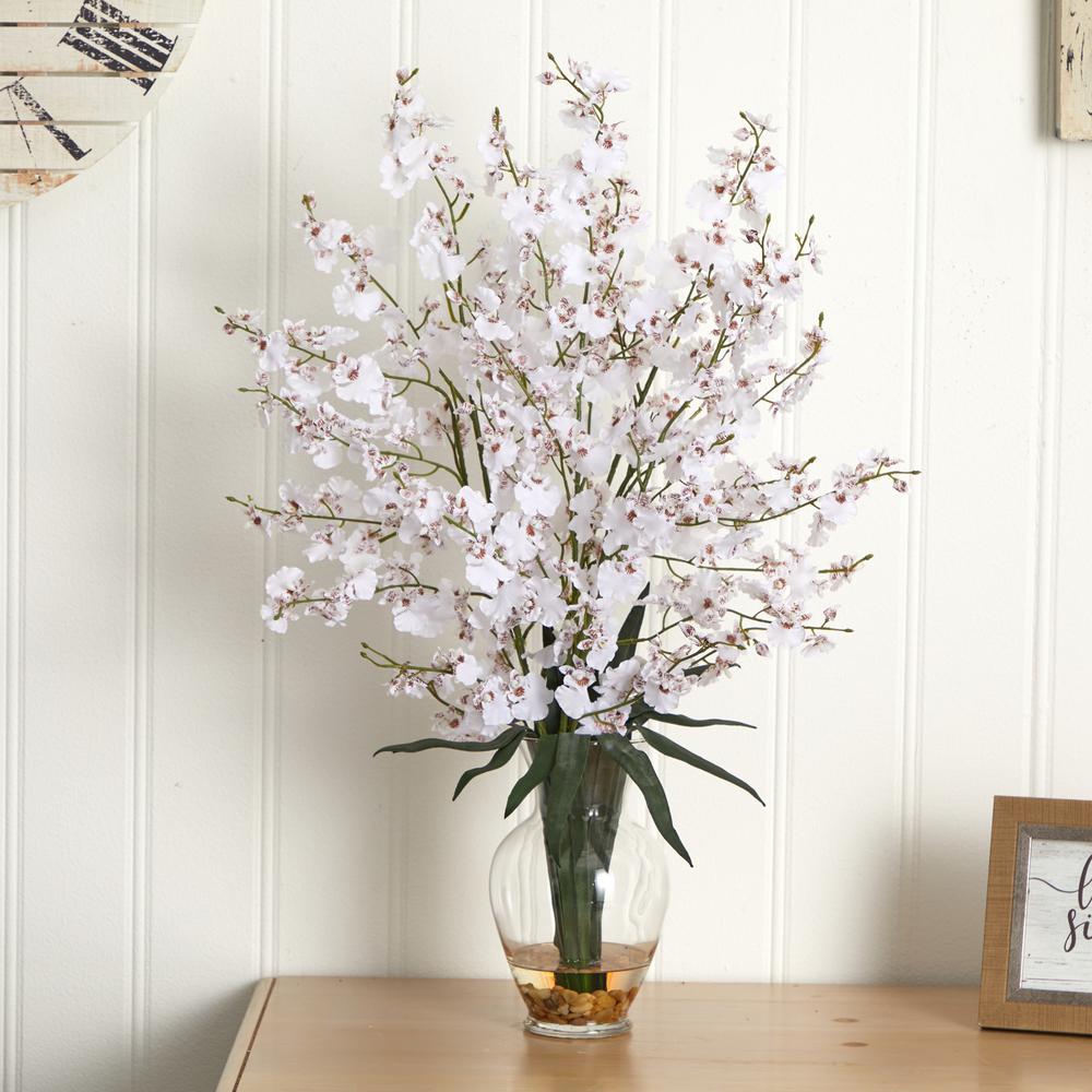 Dancing Lady Liquid Illusion Silk Flower Arrangement, White