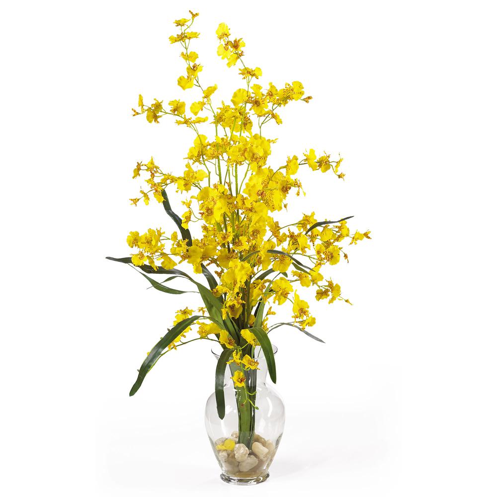 Dancing Lady Liquid Illusion Silk Flower Arrangement, Yellow