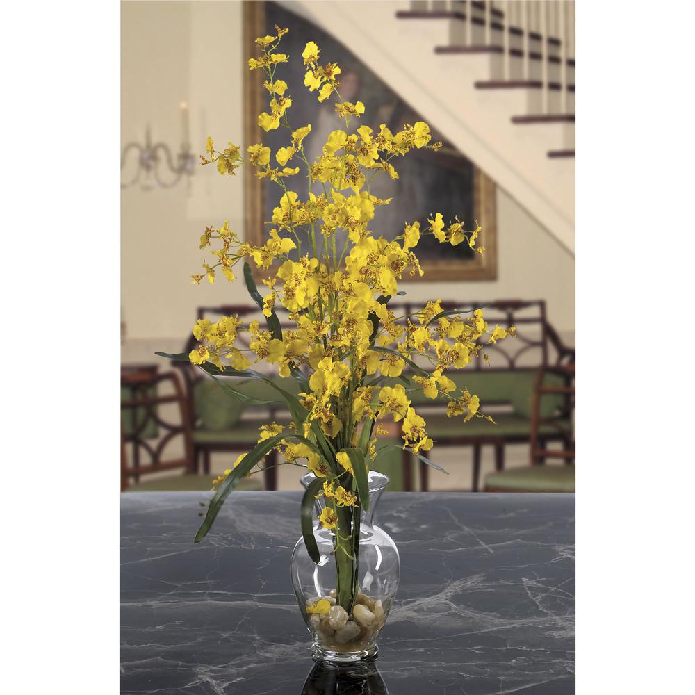 Dancing Lady Liquid Illusion Silk Flower Arrangement, Yellow